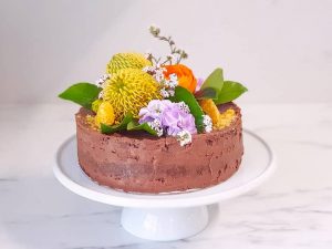 Choc Torte With Chocolate Filling and Native Blooms