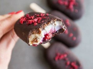 Strawberries and cream pops