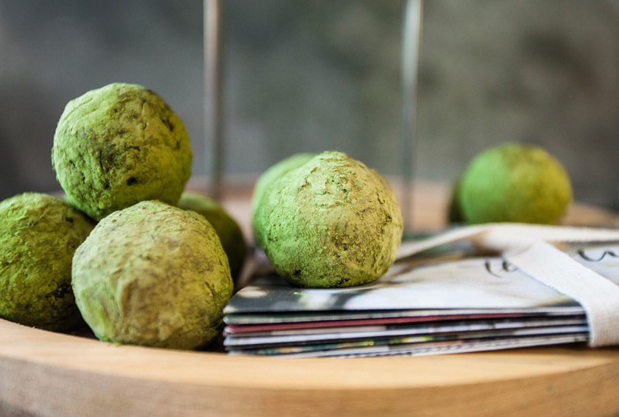 Ginger and Chocolate Matcha Bliss Balls