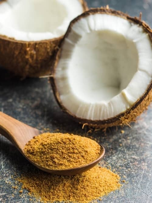 Coconut sugar has a lower glycemic index than the refined white sugar.