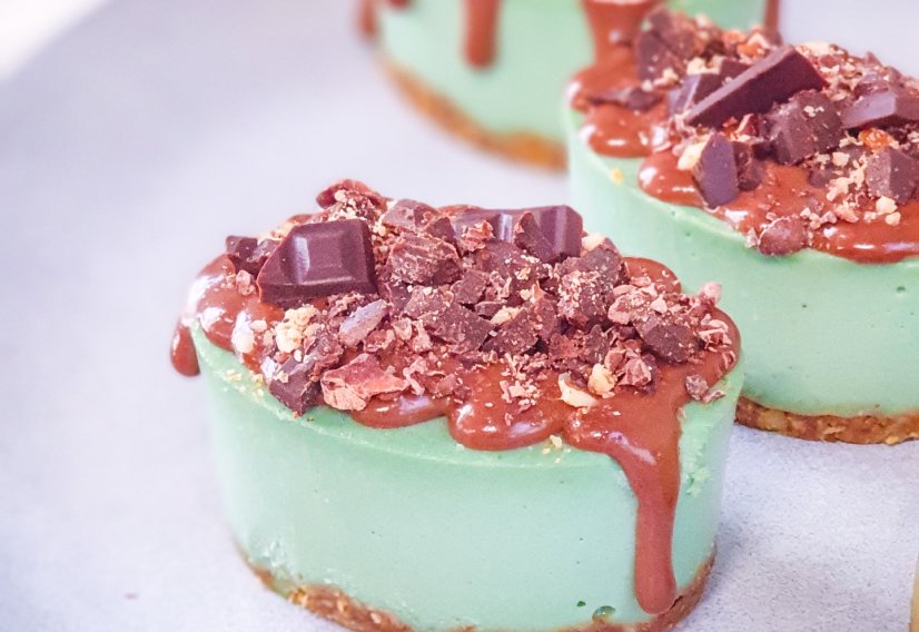 Choc chip peppermint cheesecake