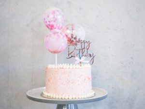 Pink Confetti Birthday Cake