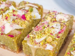 Pistachio rose bars