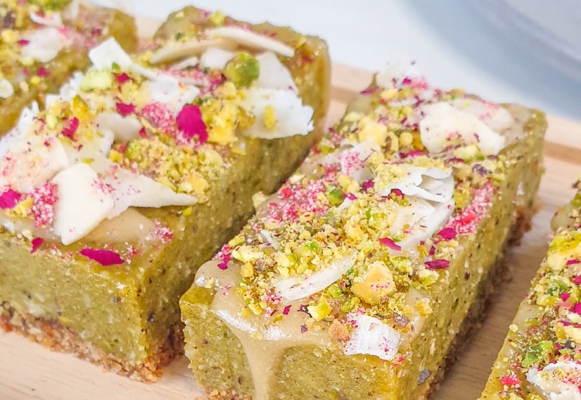 Pistachio rose bars