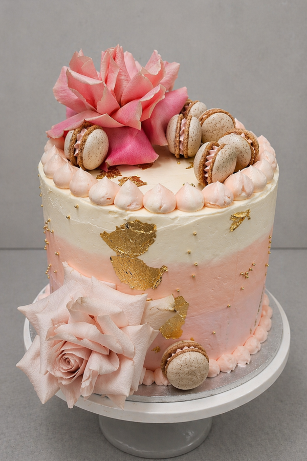 Flowers Macarons Gold 8×3