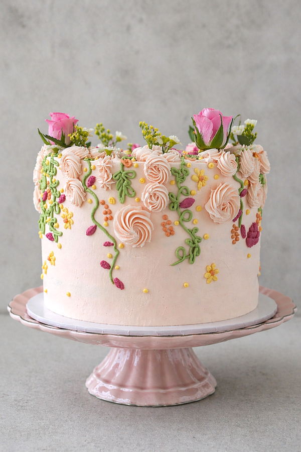 Piped Florals 6×2