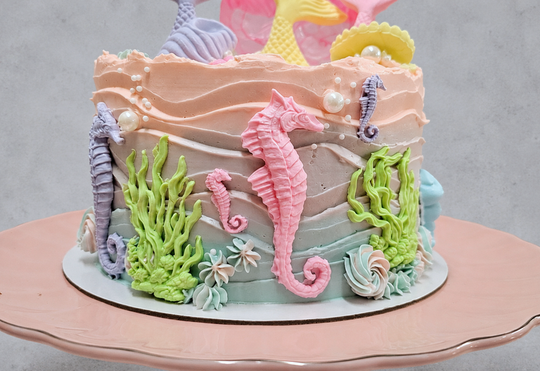 Mermaid cake seahorse seaweed Mermaid cake seahorse seaweed
