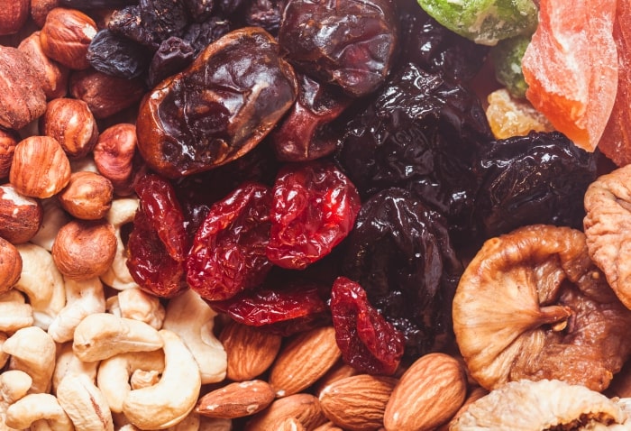 Nuts and dried fruits are healthful foods because of their nutrient profiles.