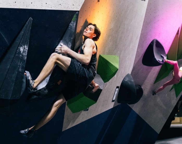 Indoor rock climbing at Portside Boulders