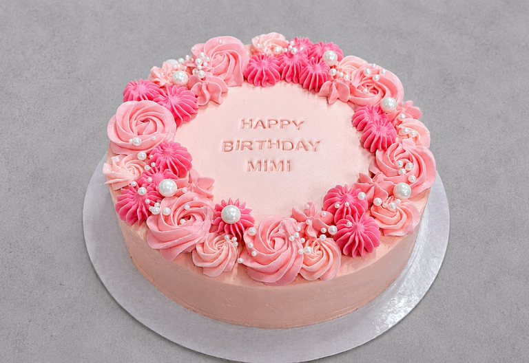 Piped rosettes cake