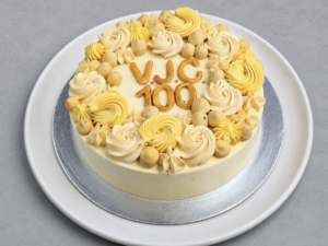Piped rosettes cake